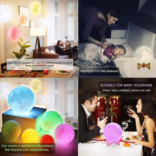 3D Moon Lamp – Color Changing LED Night Light