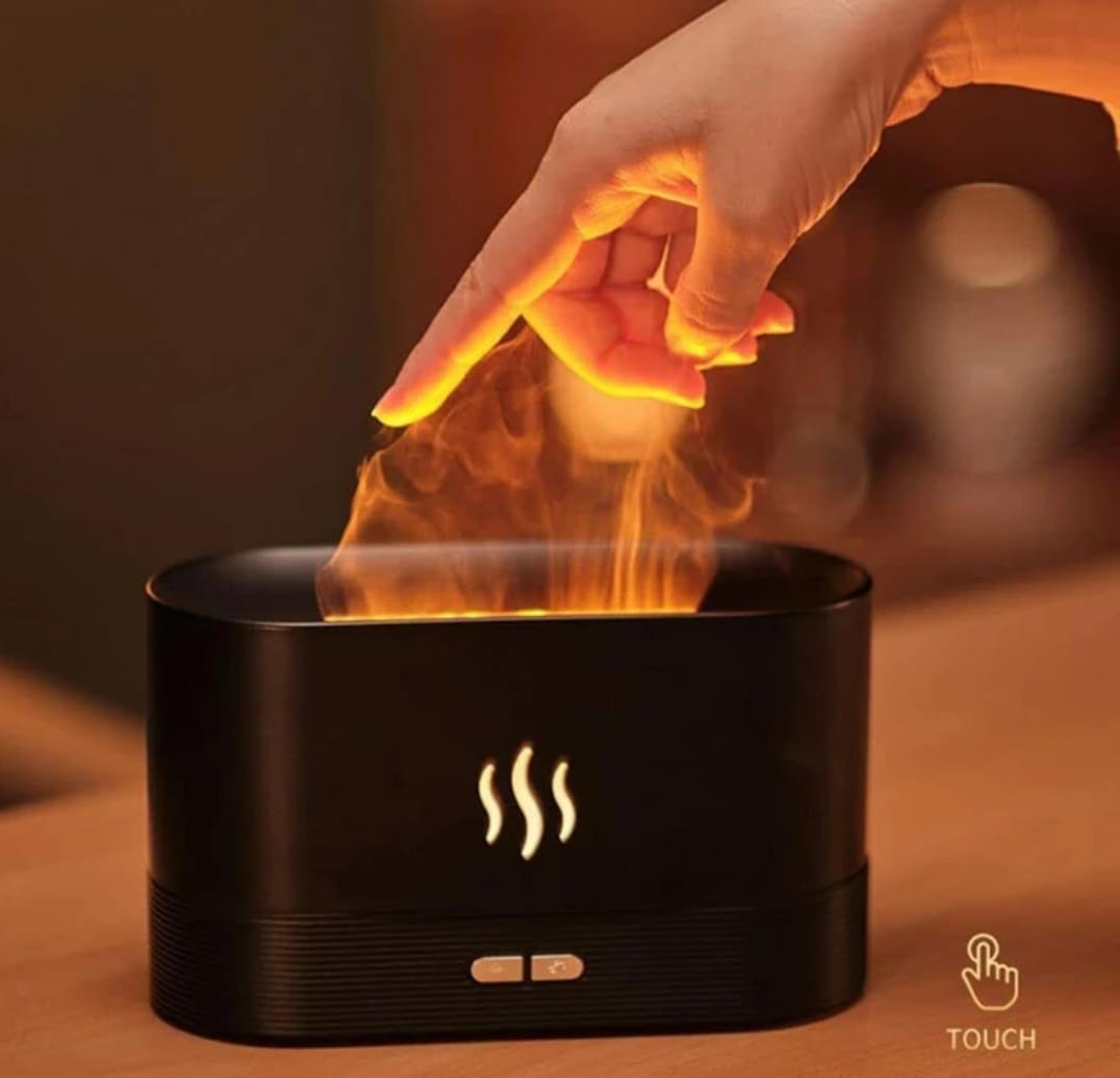 Flame Effect Aroma Diffuser with Touch Control – Ultrasonic Cool Mist Humidifier