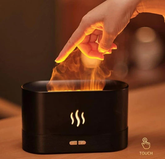 Flame Effect Aroma Diffuser with Touch Control – Ultrasonic Cool Mist Humidifier