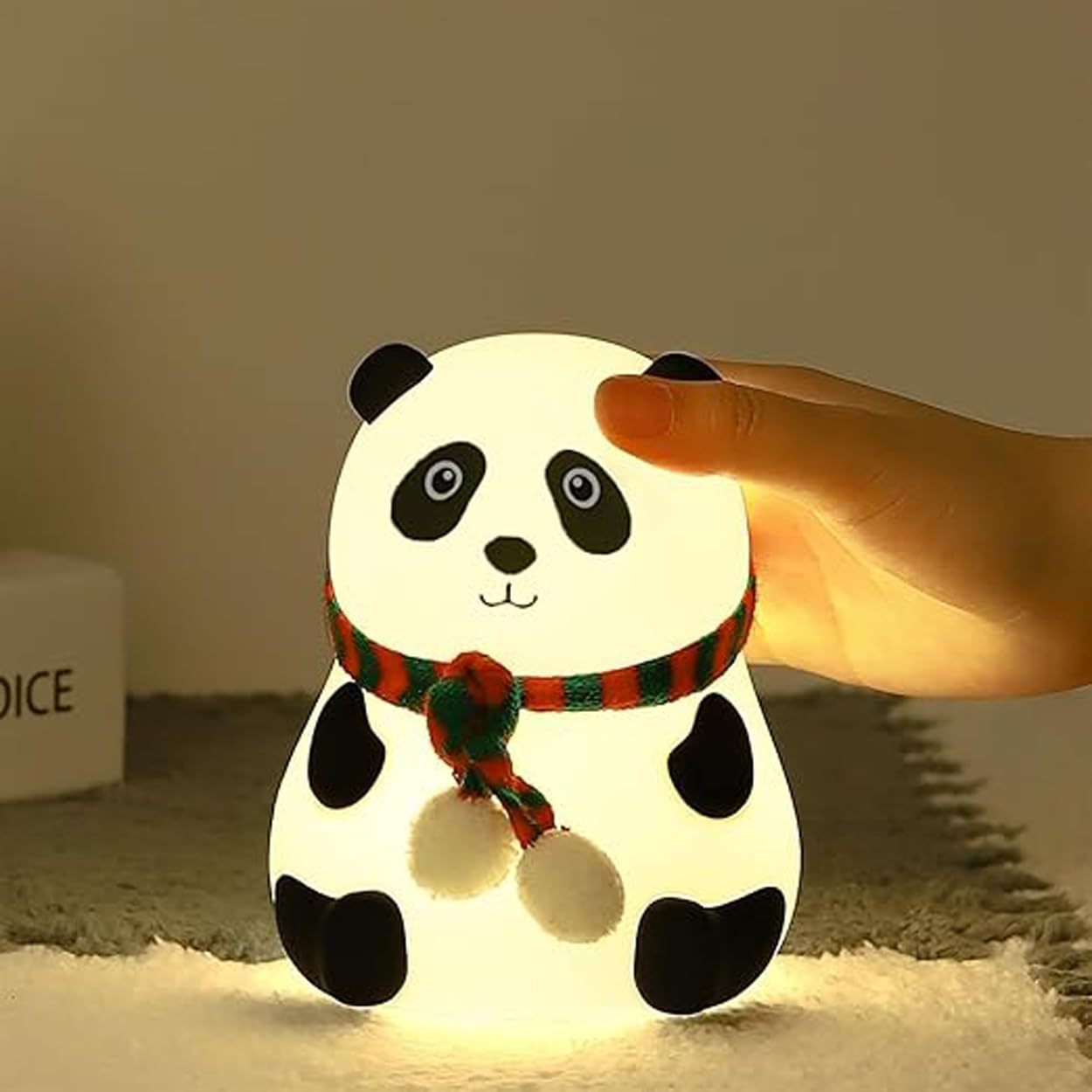 Cute Panda LED Night Light with Temperature Display – USB Rechargeable Baby Room Lamp